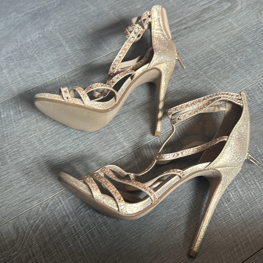 Charlotte Russe Gold Strappy Heels